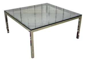 Chrome Coffee Table with Glass Top, 1980s