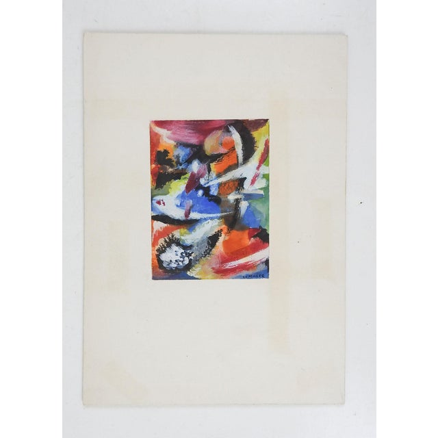 Mid-Century Modern Small Mid 20th Century Colorful Abstract Painting For Sale - Image 3 of 3