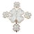 Mid 20th Century Mid-Century Modern Jeannette Glass Four-Leaf Clover Shamrock Gold Trim Serving Set - 5 Pieces For Sale