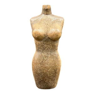 Carved Solid Wood Late 20th Century Female Torso Sculpture #T978