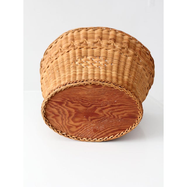 Vintage Woven Wicker Basket For Sale - Image 11 of 12