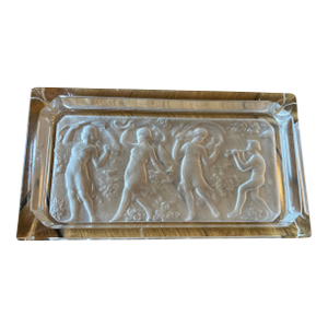 Art Deco Heinrich Hoffmann Bohemian Crystal Box/Ashtray - Faun & Dancing Nymphs