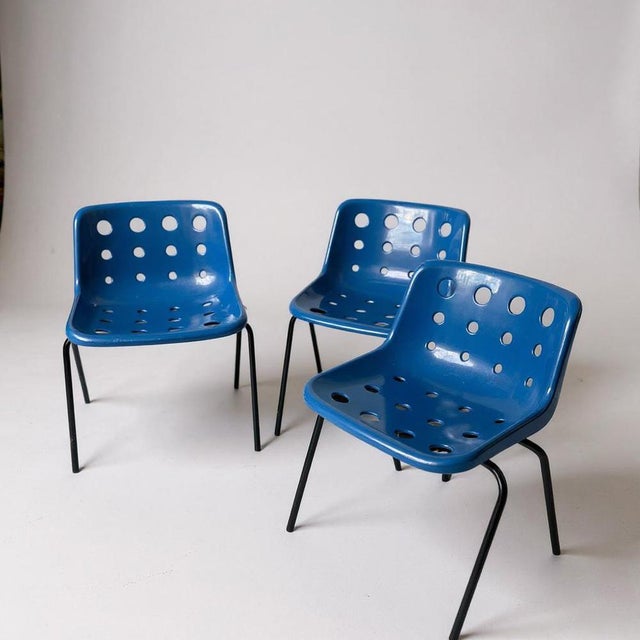 Industrial Polypropylene Chairs from Hille, 1960s, Set of 3 For Sale - Image 3 of 9