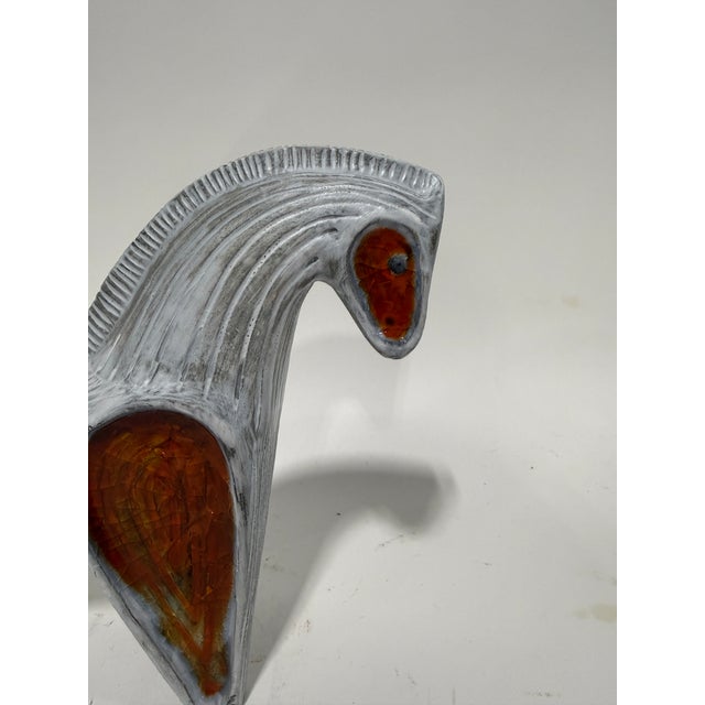 Contemporary Jonathan Adler Horse Glass "Menagerie" Sculpture Red / Orange Lava Glaze For Sale - Image 3 of 9