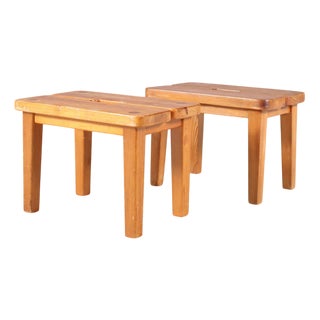 Pine Stools, Sweden, 1940s, Set of 2 For Sale