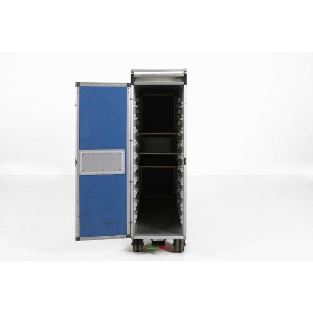 Vintage Industrial Blue Airplane Trolley, 1980 For Sale - Image 9 of 12