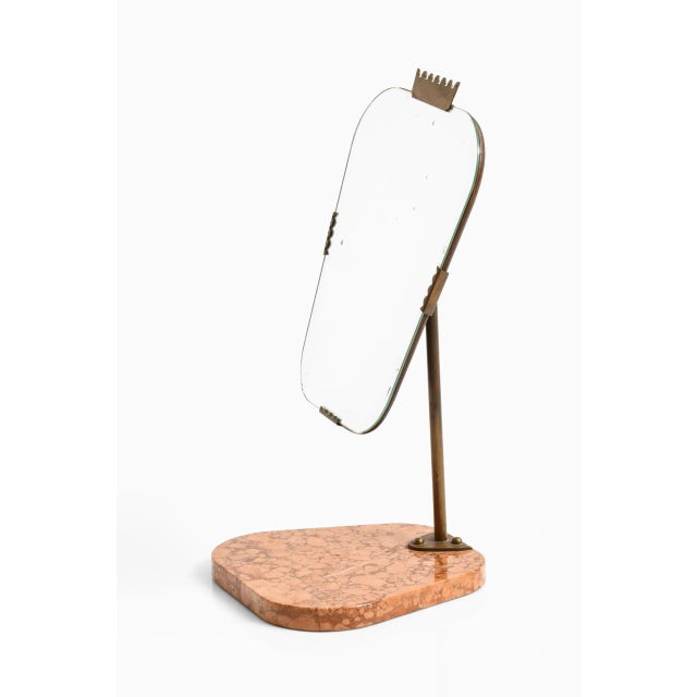 Rare table mirror by unknown designer. Produced in Sweden.