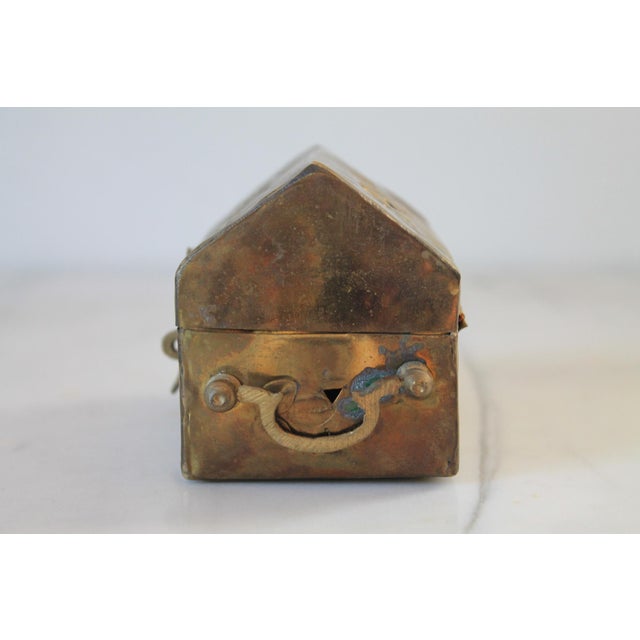 Vintage Brass Treasure Box Shaped Cricket Box For Sale - Image 4 of 10