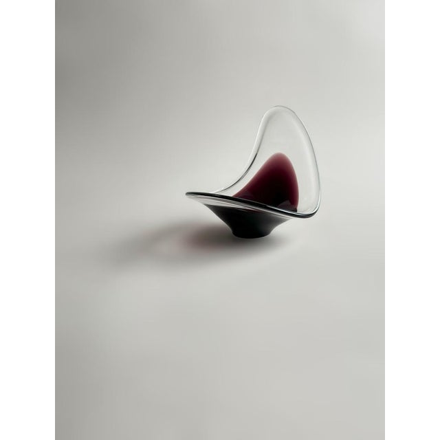Mid-Century Modern Sommerso Glass Bowl by Paul Kedelv for Flygfors, Sweden, 1960s For Sale - Image 9 of 10