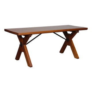 Vintage French Oak Dining Table, 1960 For Sale