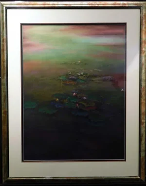 1990s Scott Nellis Clouds Original Pastel Framed Hand Signed Fined Art
