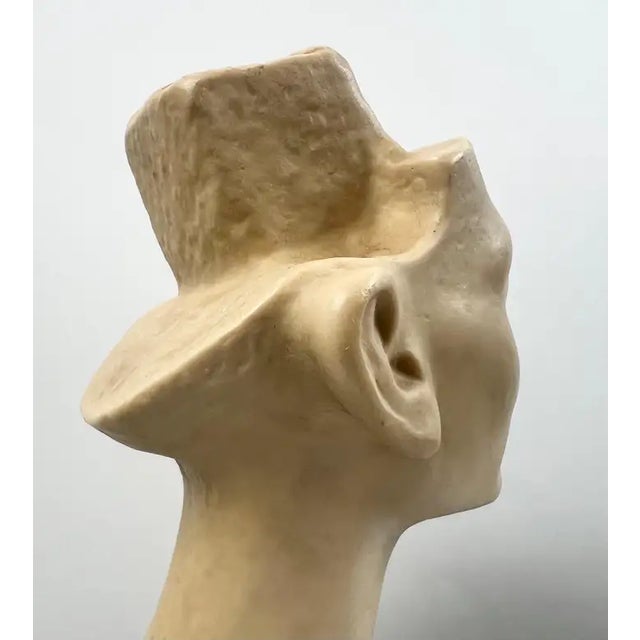 Sculpture Materials Louvre Museum Reproduction Classical Male Bust, French Plaster Sculpture on Wood 1990's For Sale - Image 7 of 17