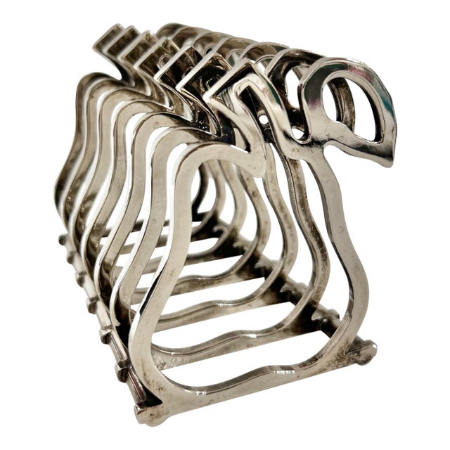 Vintage Silverplate Pear Form Toast Rack, Sculptural Organic Modern Tabletop Accent For Sale