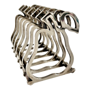 Vintage Silverplate Pear Form Toast Rack, Sculptural Organic Modern Tabletop Accent
