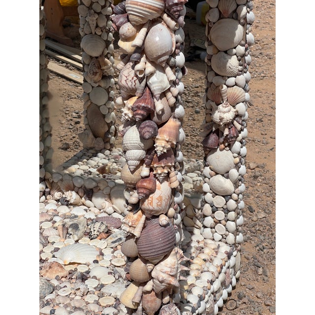 Pair of Italian Baroque Grotto Style Mirrored Console Seashell End Tables For Sale - Image 10 of 10