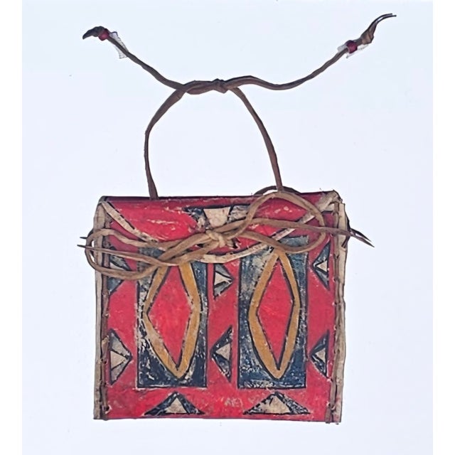 Early 19th C Lakota Sioux Hand Painted Parfleche Pouch in Custom Display Frame For Sale - Image 4 of 10