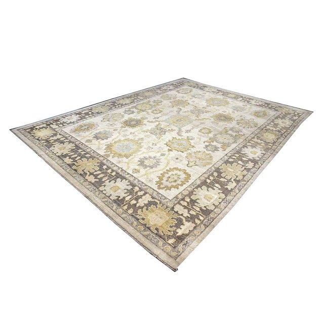 21st Century Turkish Oushak 10X14 Ash Brown, Buff & Khaki Handmade Area Rug #1144080 For Sale In Houston - Image 6 of 16