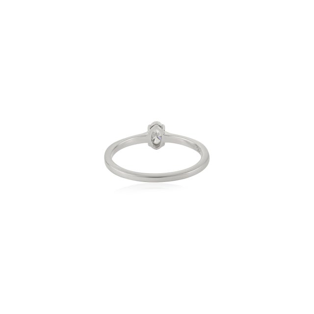 14k Solid Gold Prong Set Natural Oval Diamond Proposal Ring Size 6 For Sale In New York - Image 6 of 14