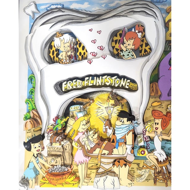 Original 3d Pop Art "Yabba Dabba Doo Dental" Flintstones by Charles Fazzino 20/100 DX For Sale In New York - Image 6 of 18