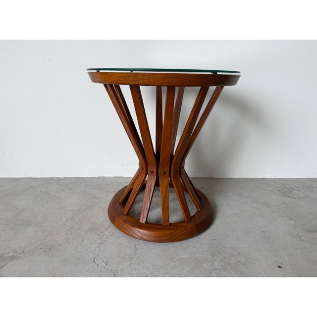 Mid-Century Modern Edward Wormley for Dunbar “Sheaf of Wheat” Glass Top Side Table For Sale - Image 12 of 12