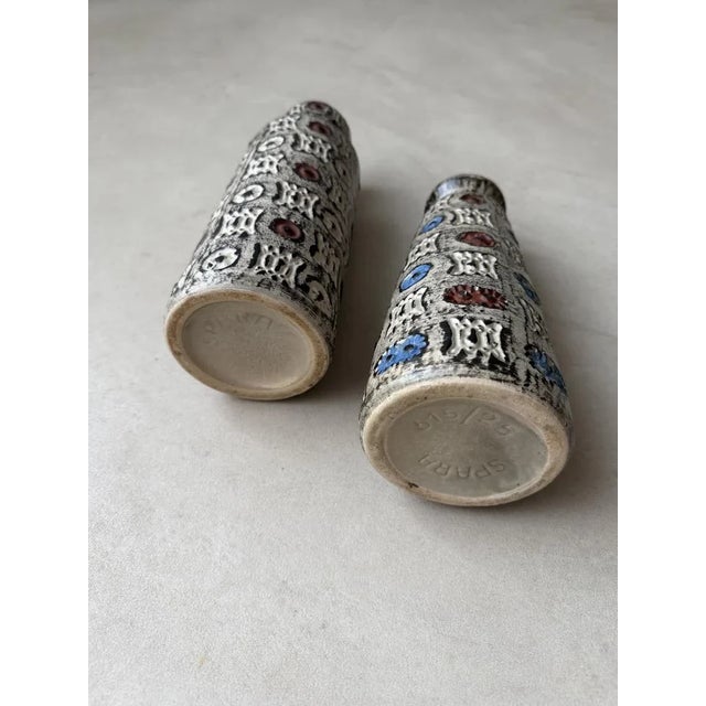 Ceramic Mid-Century 615/25 and 617/28 Vases from Spara Schamotte Keramik, Set of 2 For Sale - Image 7 of 9