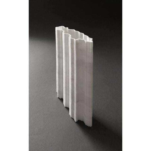 Stripes A1 Decorative Vase in Statuario Marble by Bufalini Marmi For Sale - Image 14 of 15