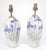 Pair of Ceramic White & Flow Blue Artist Signed Vase Shape Table Lamps MINT
