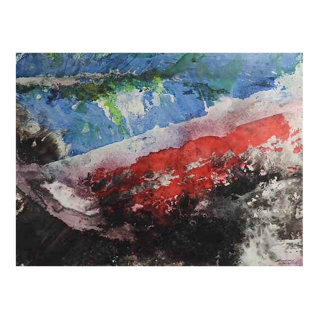 Mid 20th Century Richard Dempsey Abstract Watercolor Painting For Sale