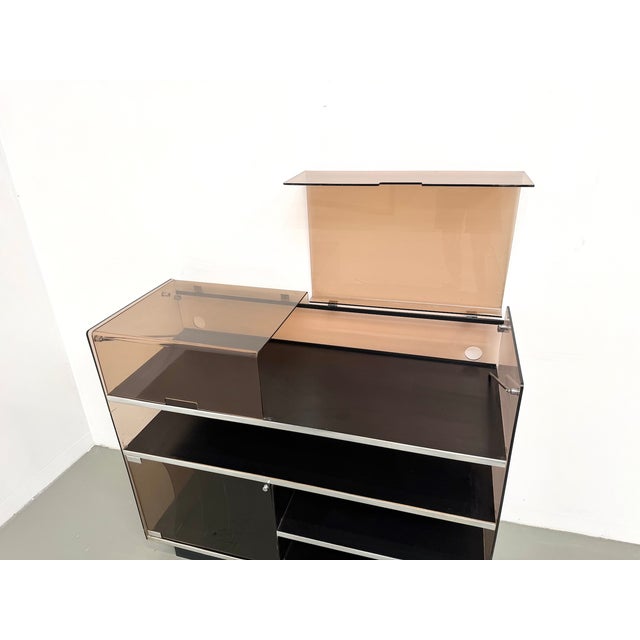 Smoked Acrylic Glass and Aluminum Hi-Fi Cabinet by Eric Maville, France, 1970s For Sale - Image 18 of 18