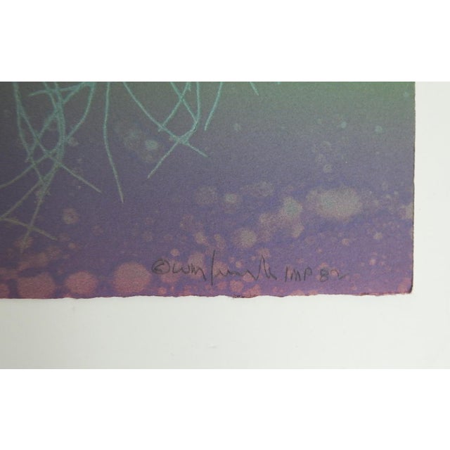 Contemporary 1982 Walter Crump Abstract Collograph Landscape Print For Sale - Image 3 of 5