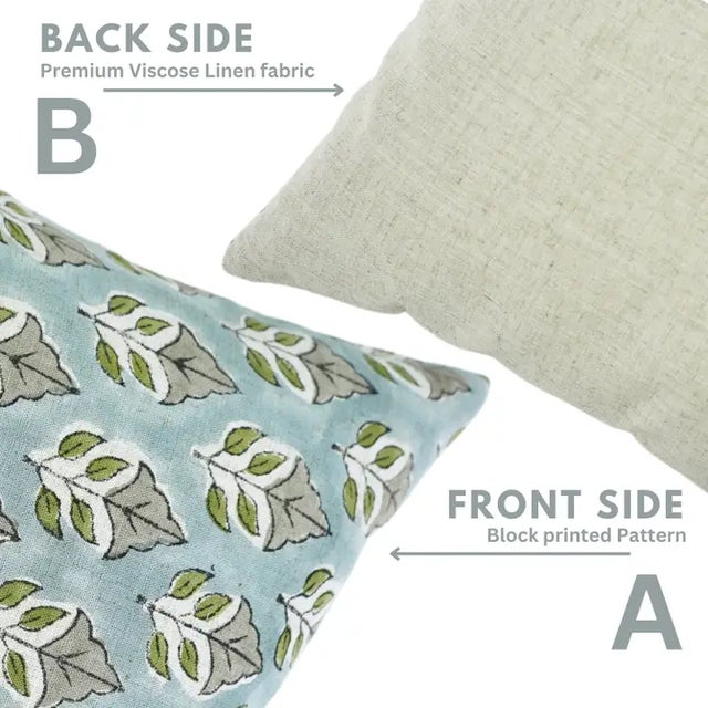 Fabdivine Artisan Block Print Throw Pillow Cover 26x26 Inch Viscose Linen-Mayur For Sale - Image 4 of 5