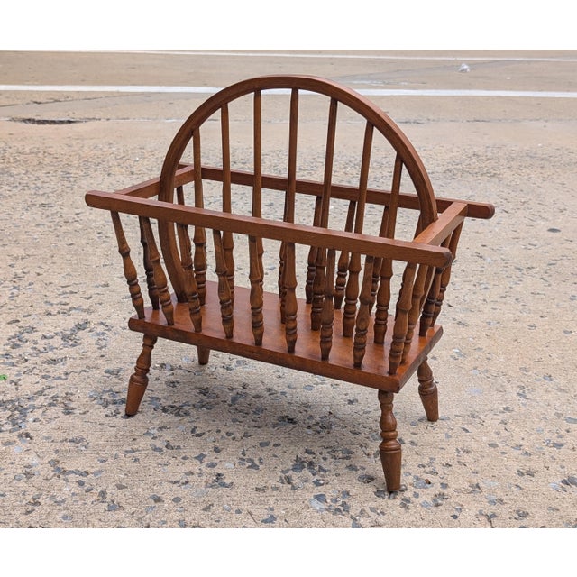 This vintage American-style magazine rack brings rustic warmth and timeless craftsmanship to any space. Handcrafted from...