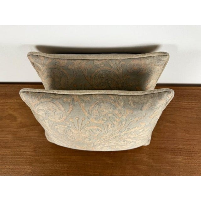 Pair of Petite Pillows by Mariano Fortuny, Cotton, Rococo Style, Italy For Sale In Los Angeles - Image 6 of 7