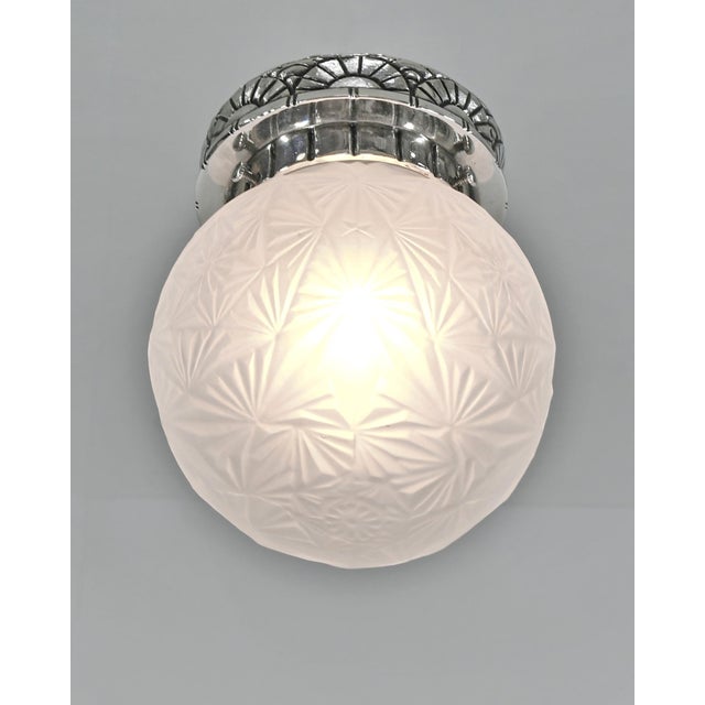 1930s French Art Deco Flush Mount by C. Jamain & Sonover France - A Pair For Sale - Image 6 of 10