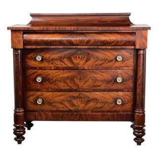 Antique American Empire Albany Four Drawer Chest C. 1840 For Sale