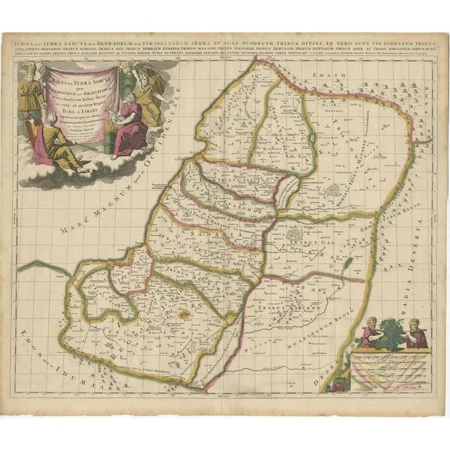Antique Map of the Holy Land with the Location of the Various Tribes For Sale - Image 6 of 6