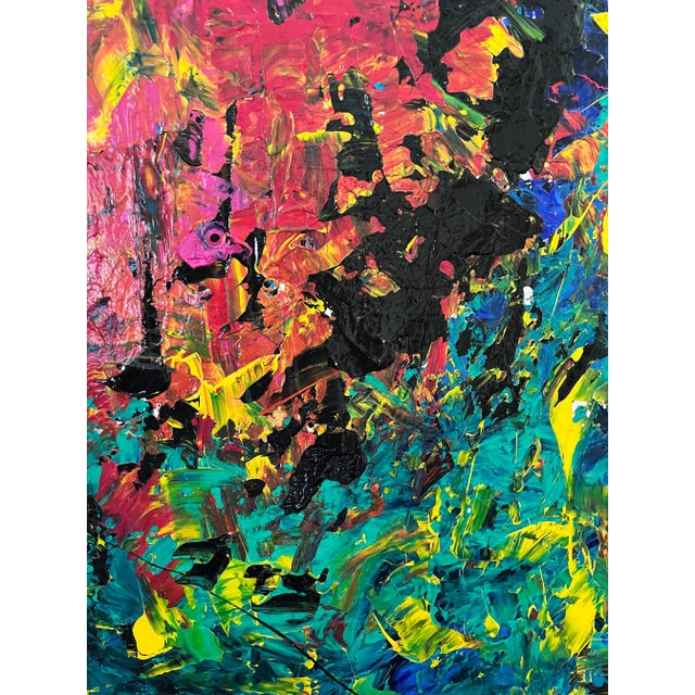 1990s Motivated Seller: 1990s Vintage Abstract Expressionist Acrylic Painting For Sale - Image 5 of 10