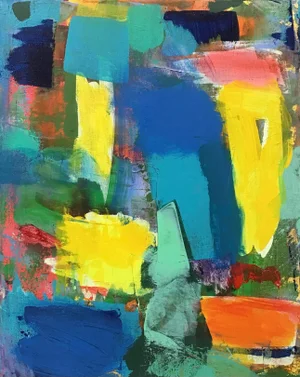“Coastal Palette” Abstract Acrylic Painting on Stretched Canvas by Stephen Stilgenbauer