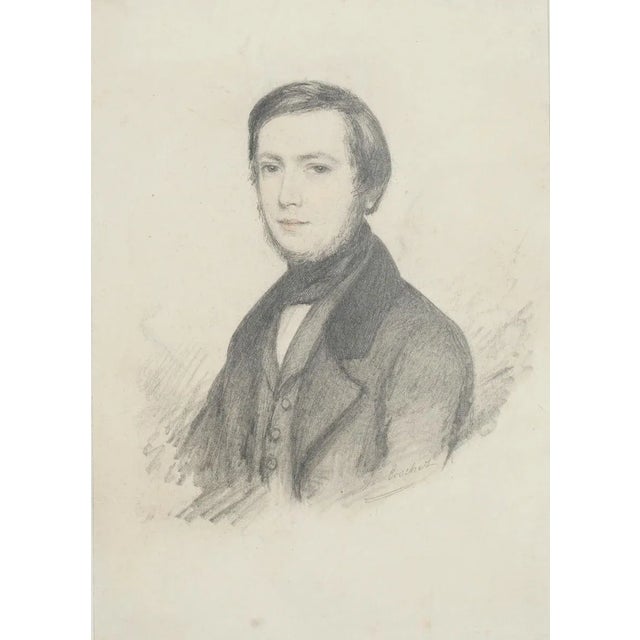 Portrait - Original Pencil Drawing - Late 19th Century Late 19th Century For Sale - Image 3 of 3