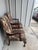 1930s 2 Vintage Queen Anne Accent Chairs, Paisley Tapestry Armchairs, Cabriole Legs For Sale - Image 5 of 11