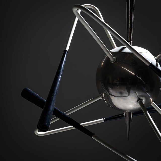 Mid-Century Modern Mid-20th Century Sputnik Chandelier "Orbit" by Stilnovo, Italy For Sale - Image 3 of 6