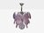 Mid-Century Modern, Small Pendant Light or Chandelier, Purple or Lavender Shell Motif Murano Glass, Chrome, USA, 1960s A...