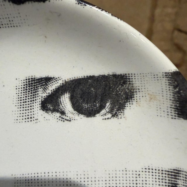 Ceramic 1950s Porcelain Coaster Mini Plate Piero Fornasetti Tema E Variazioni Lina Cavalieri For Sale - Image 7 of 9
