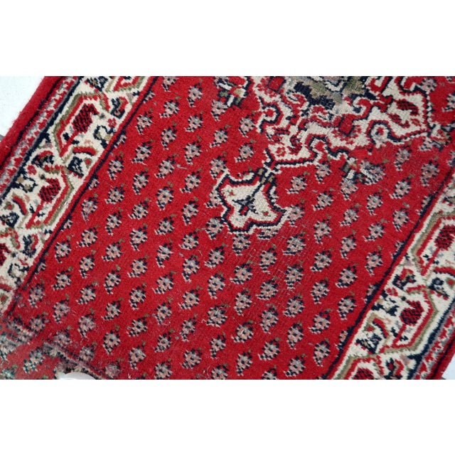 Olive 1970s, Handmade Vintage Indian Seraband Rug 2.4' X 4.6' For Sale - Image 8 of 12