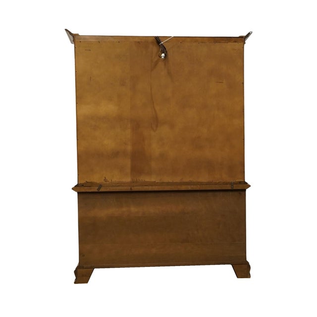 Ethan Allen Heirloom Nutmeg Maple Colonial Early American 56" Buffet W. Lighted Display China Cabinet 10-6067 / 10-6069 For Sale - Image 11 of 12