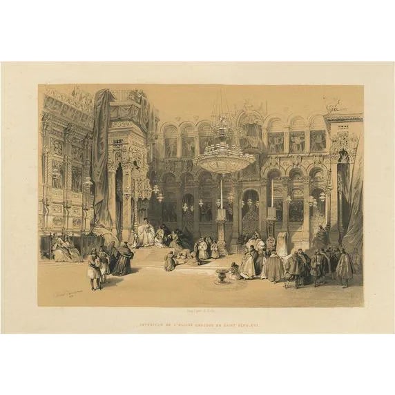 Greek Chapel of the Holy Sepulchre, 1845, Lithograph For Sale