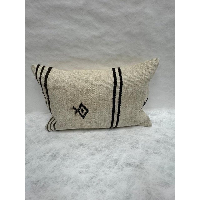Turkish Hemp Pillow Cushion Natural Beige Black Pillow Cushion Cover 16" x 24" #30107 Enhance your home decor with our...