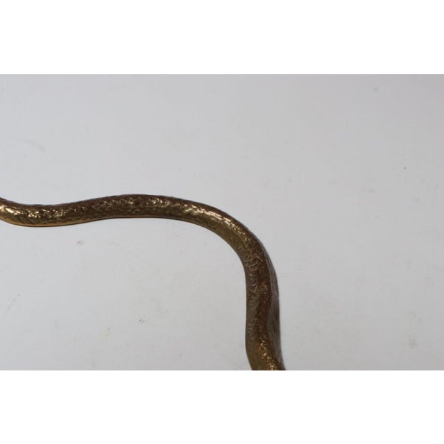Art Deco Hammered Cast Brass Snake Form Serpentine Sculpture For Sale - Image 10 of 14