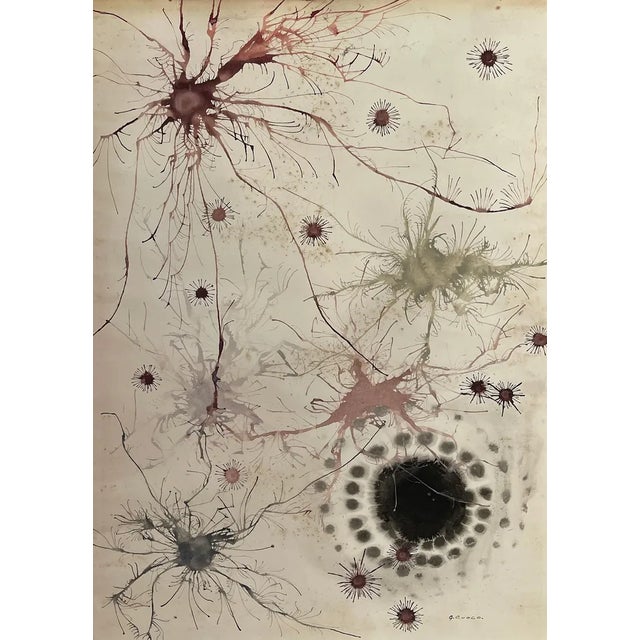 Giuseppe Cuoco, Futurist Composition, 20th Century, Watercolor Painting on Paper For Sale