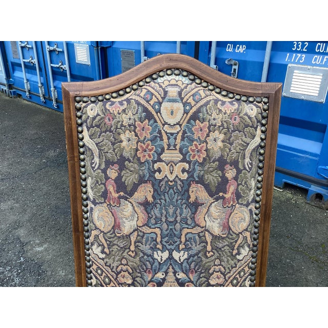 Wood Set of 8 French Tapestry Dining Chairs For Sale - Image 7 of 12